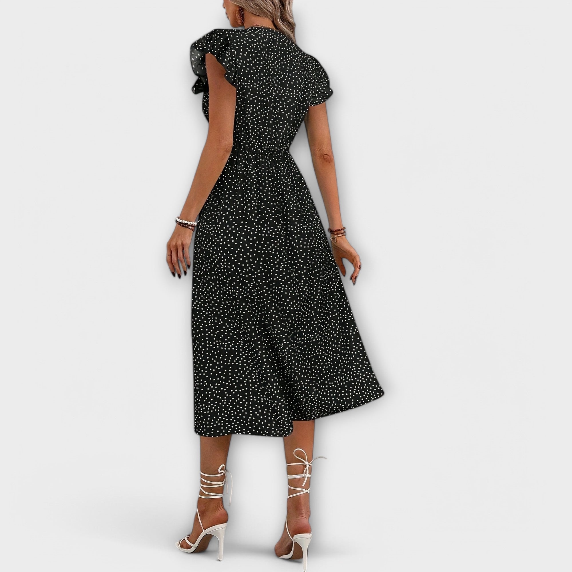 Chic Polka-Dot Midi-Jurk
