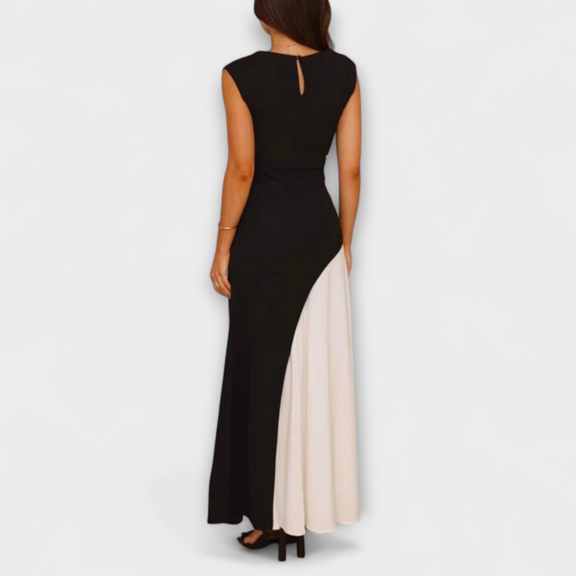 Isabel - Monochrome Kleurblok Taille Jurk