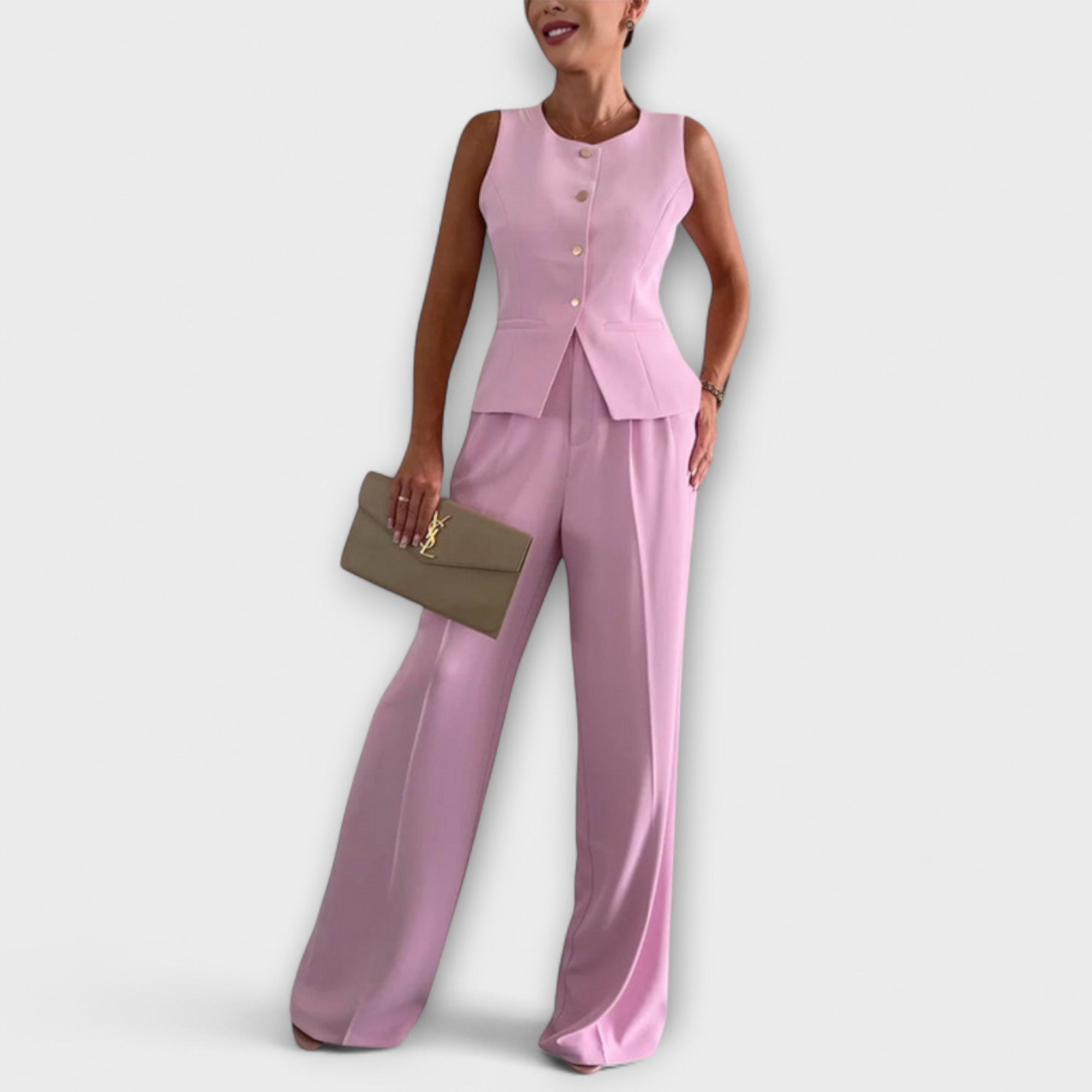 Wilhelmina - Stijlvolle Mouwloze Top en Broek Ensemble