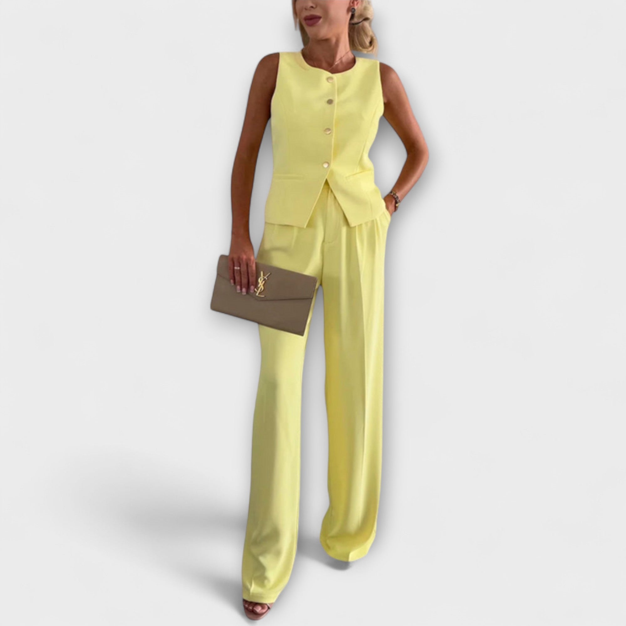 Wilhelmina - Stijlvolle Mouwloze Top en Broek Ensemble