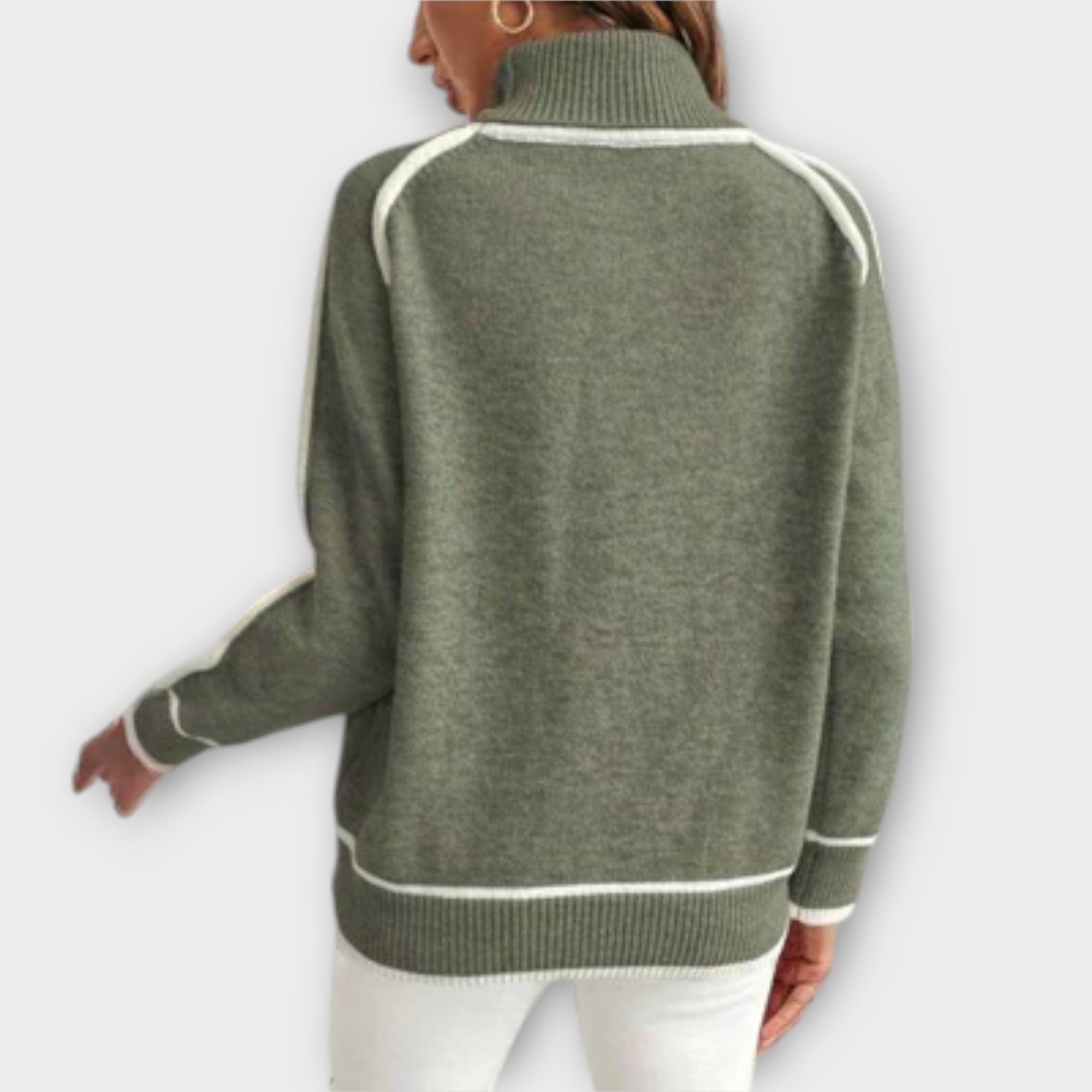 Christine - Luxe olijfgroene trui