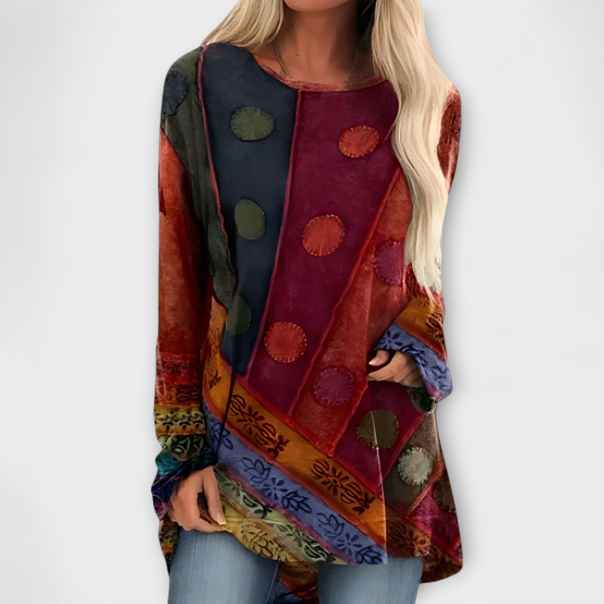 Stijlvolle Damesblouse Met Etnische Print