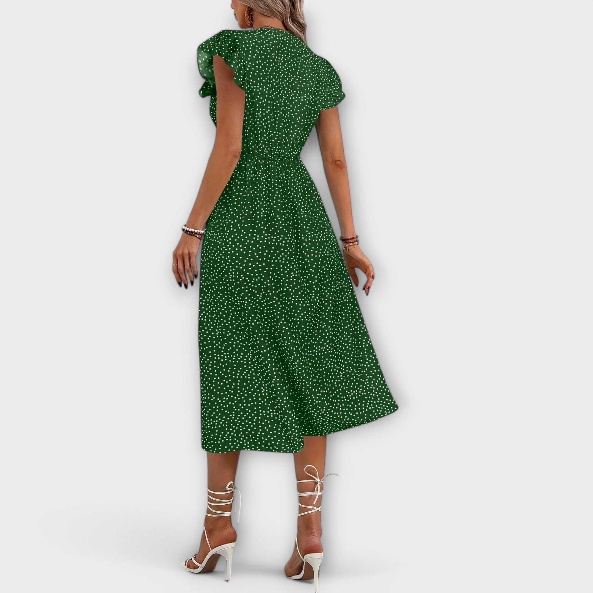 Chic Polka-Dot Midi-Jurk