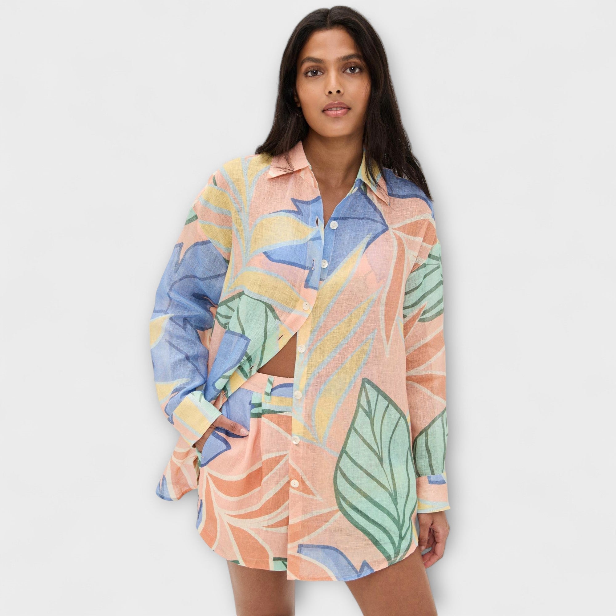 Mary - Tropische Bladprint Korte Set van Playa Boyfriend