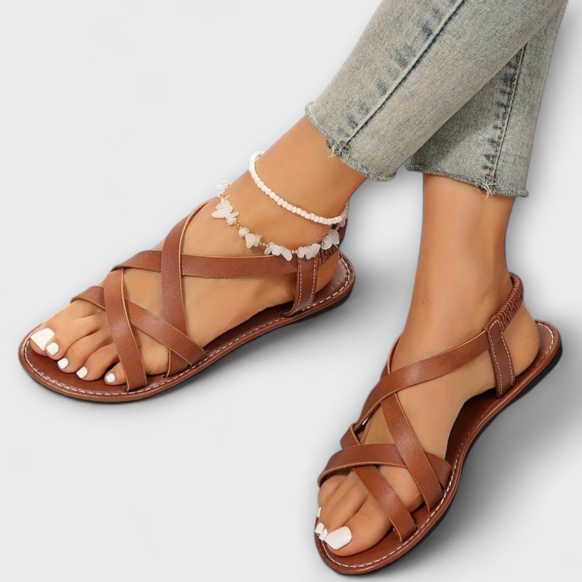 Deborah - Dames Sandalen met Lichte Kruisband