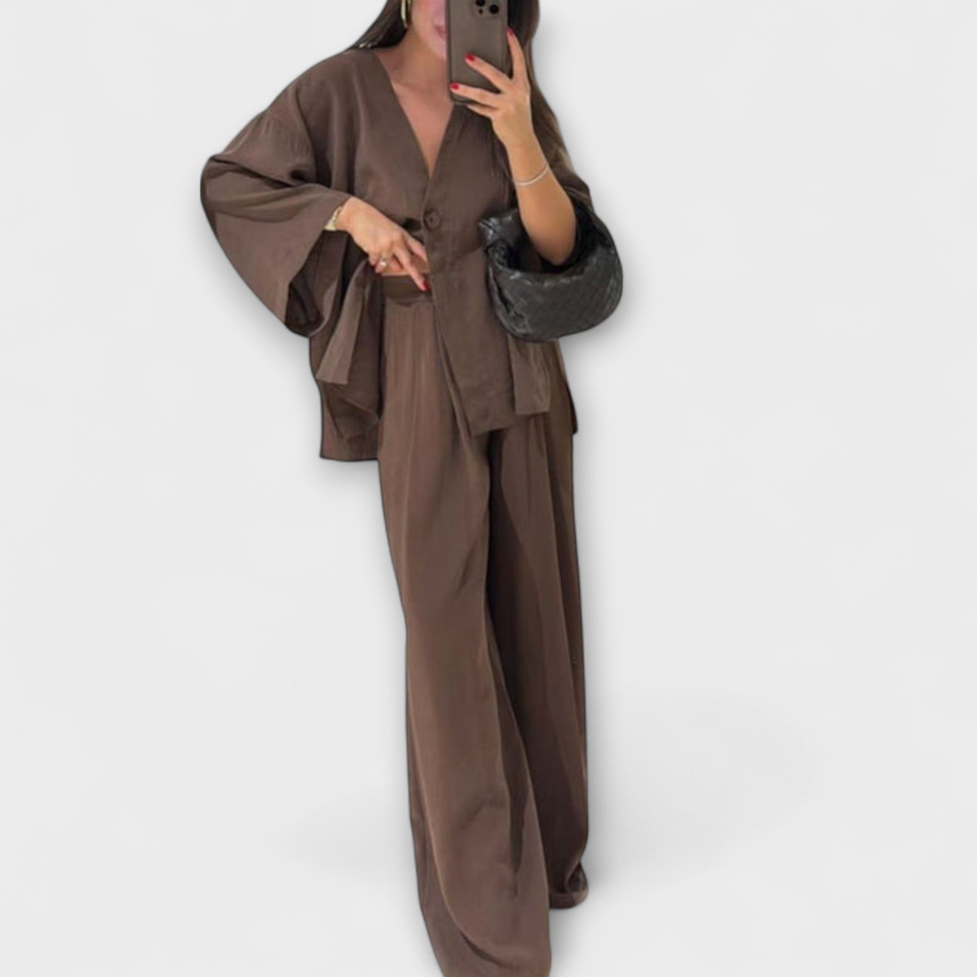 Jacqueline - Casual V-hals Top en Broek Duo