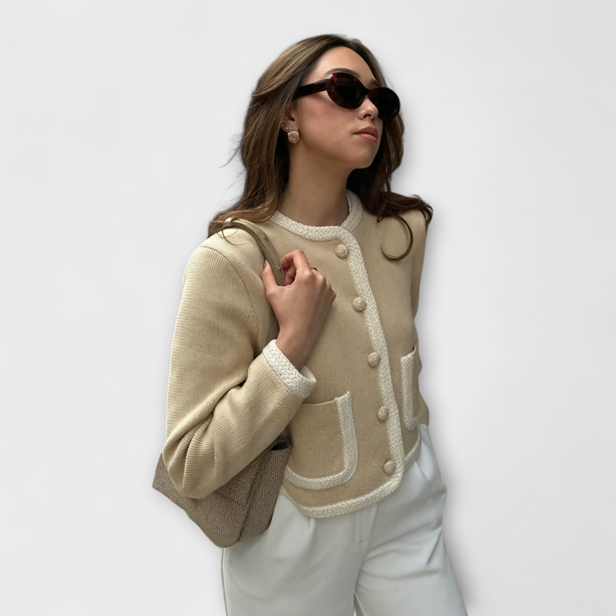 Klassieke cardigan met sierzakken