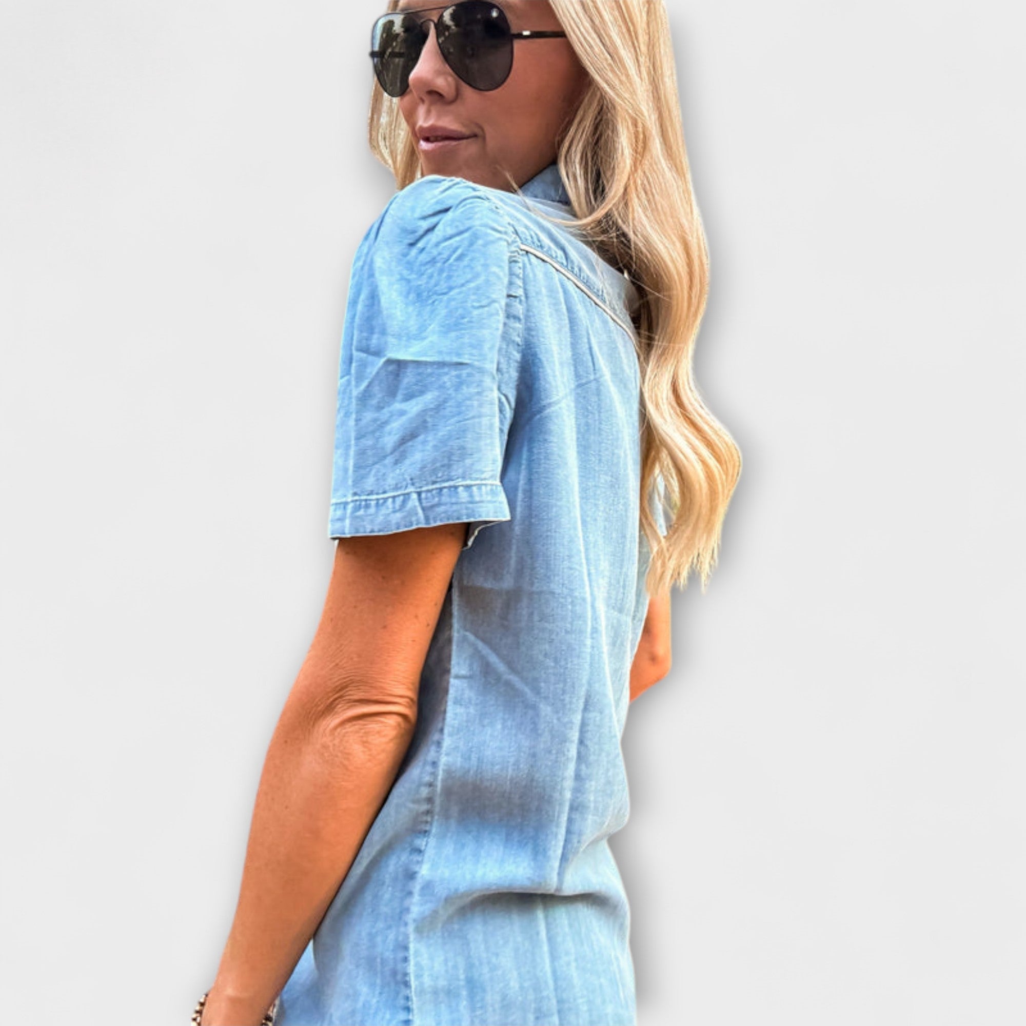 Herfst - Blauwe Booker Western Shirt met Knopsluiting
