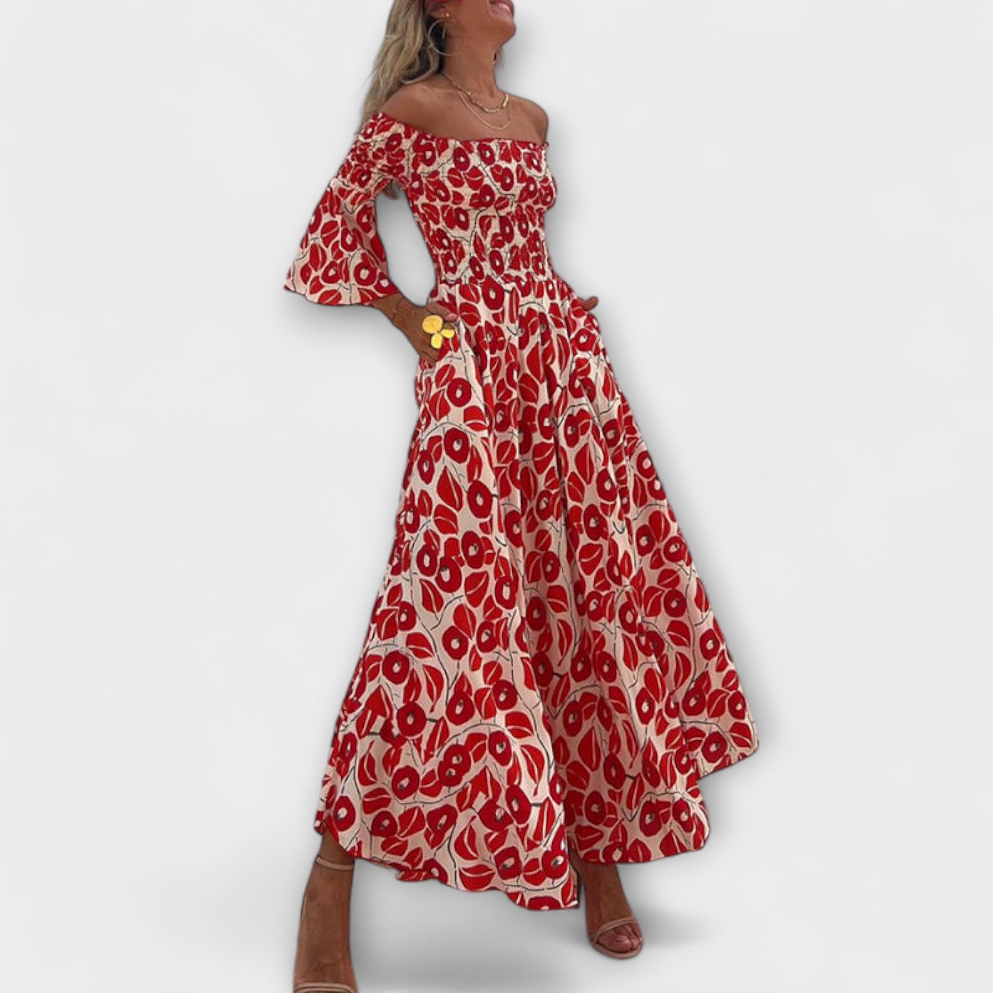 Sienna - Vakantiegeschikt off-shoulder Maxikleed