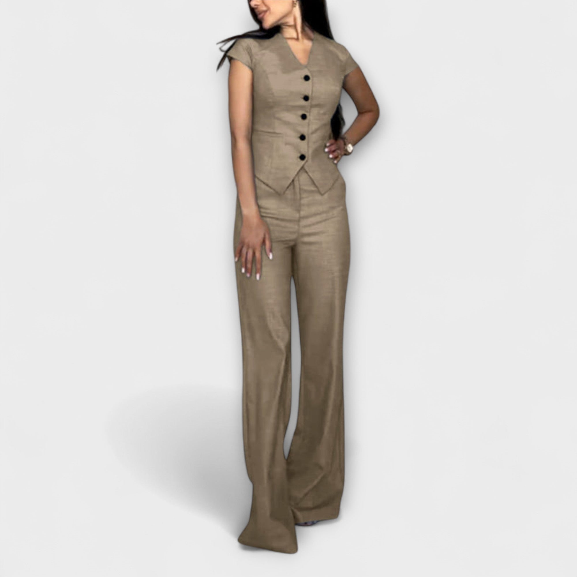Ivy - Stijlvolle V-hals Top en Broek Set