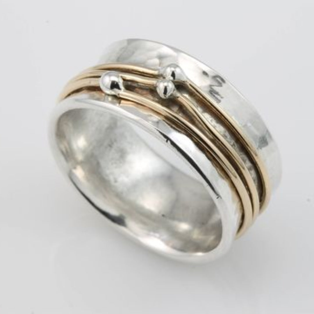 Shine - Zilveren ring met vintage gouden afwerking