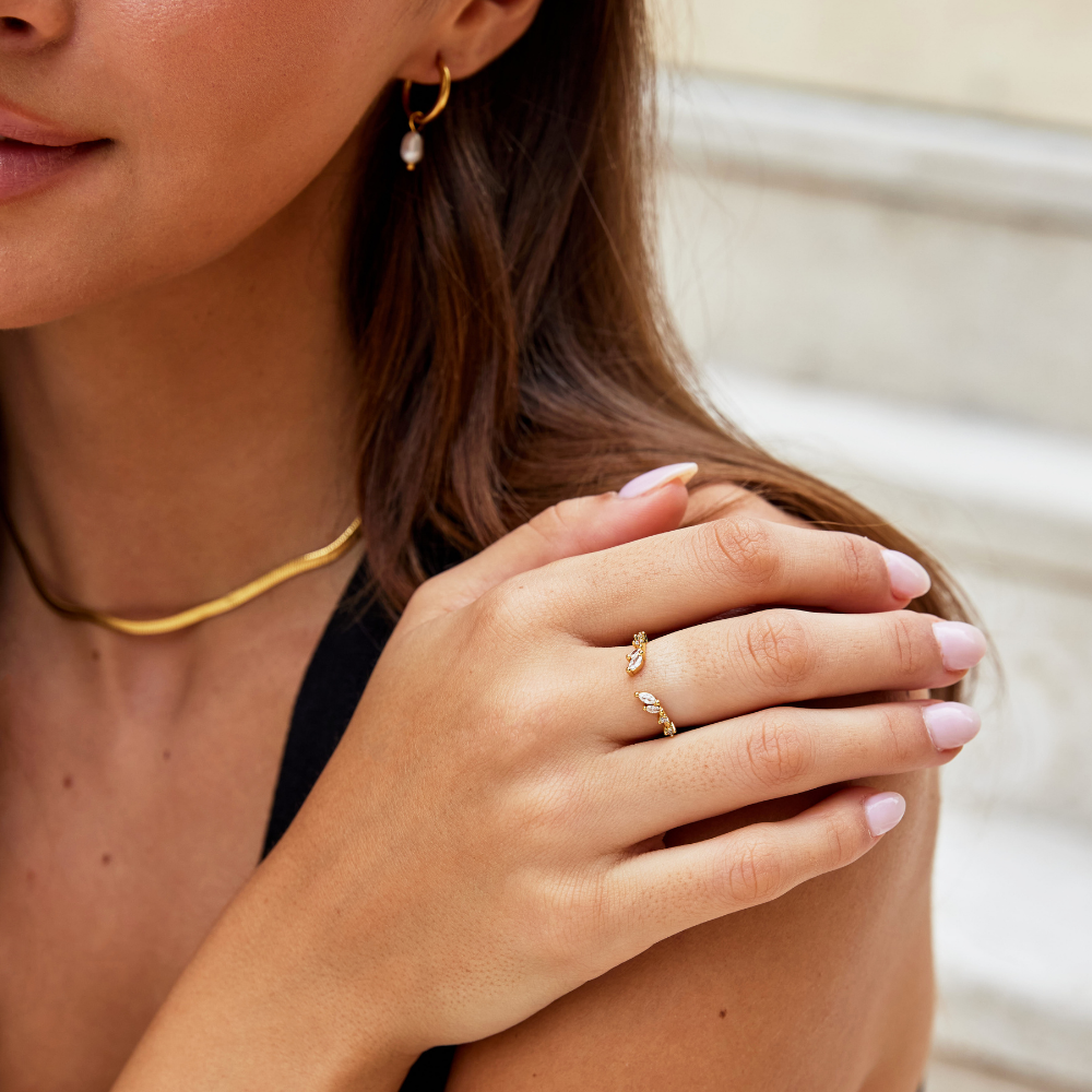 Vrede - Gouden Kristallen Ring