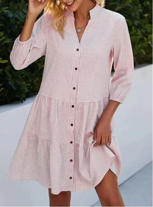 Edith™ | Lichte en flatterende geruite zomerjurk