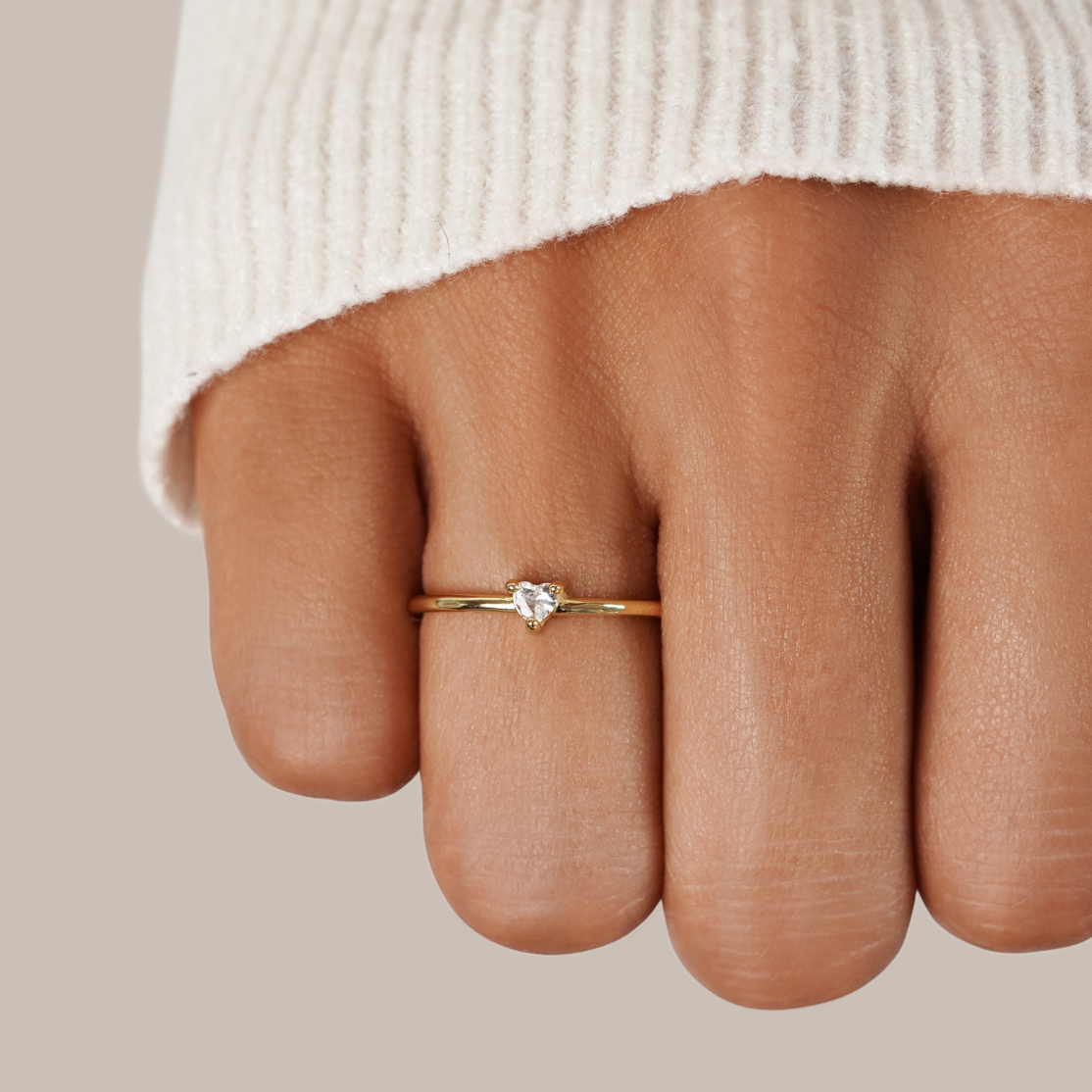 Amour - Hartvormige ring van kristal
