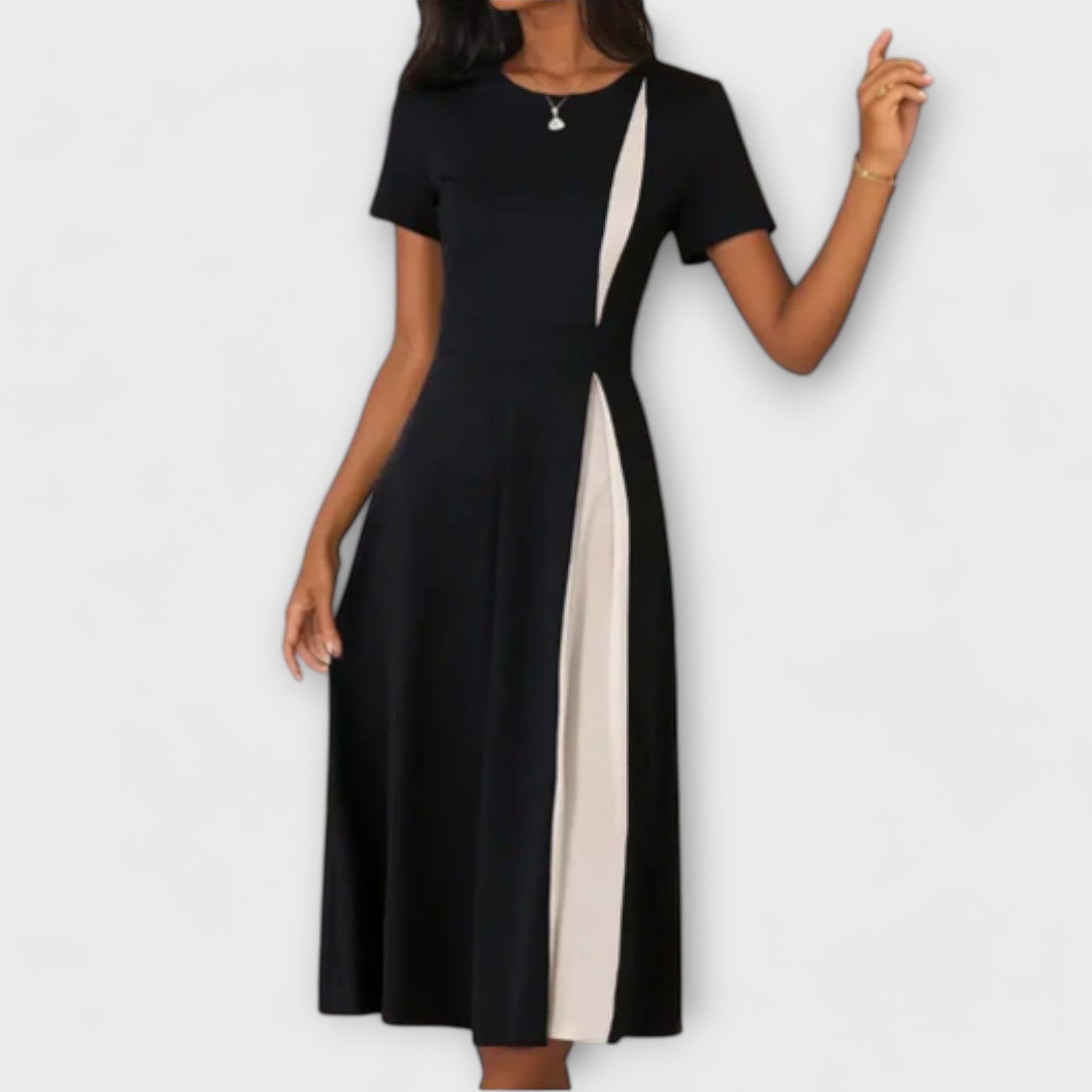 Hanne - Zwart-wit Midikleid