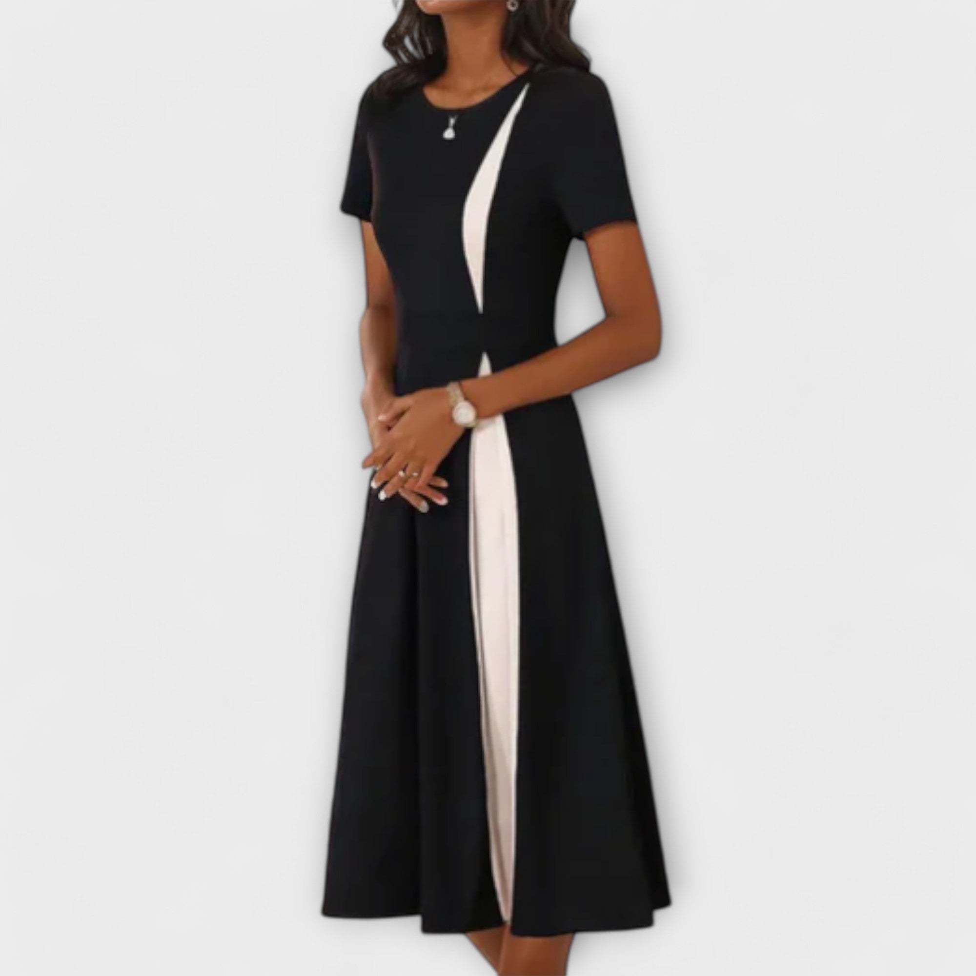 Hanne - Zwart-wit Midikleid