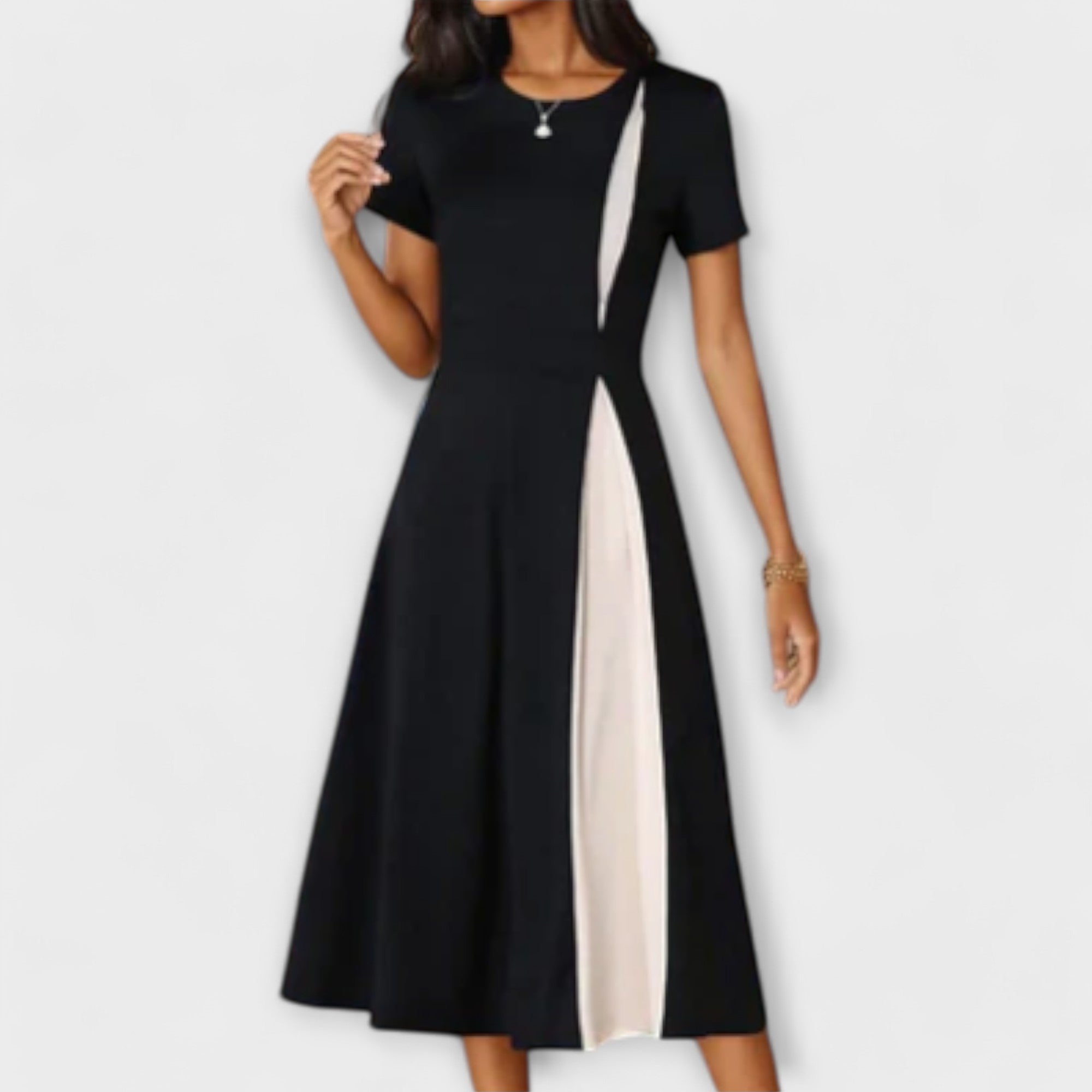 Hanne - Zwart-wit Midikleid