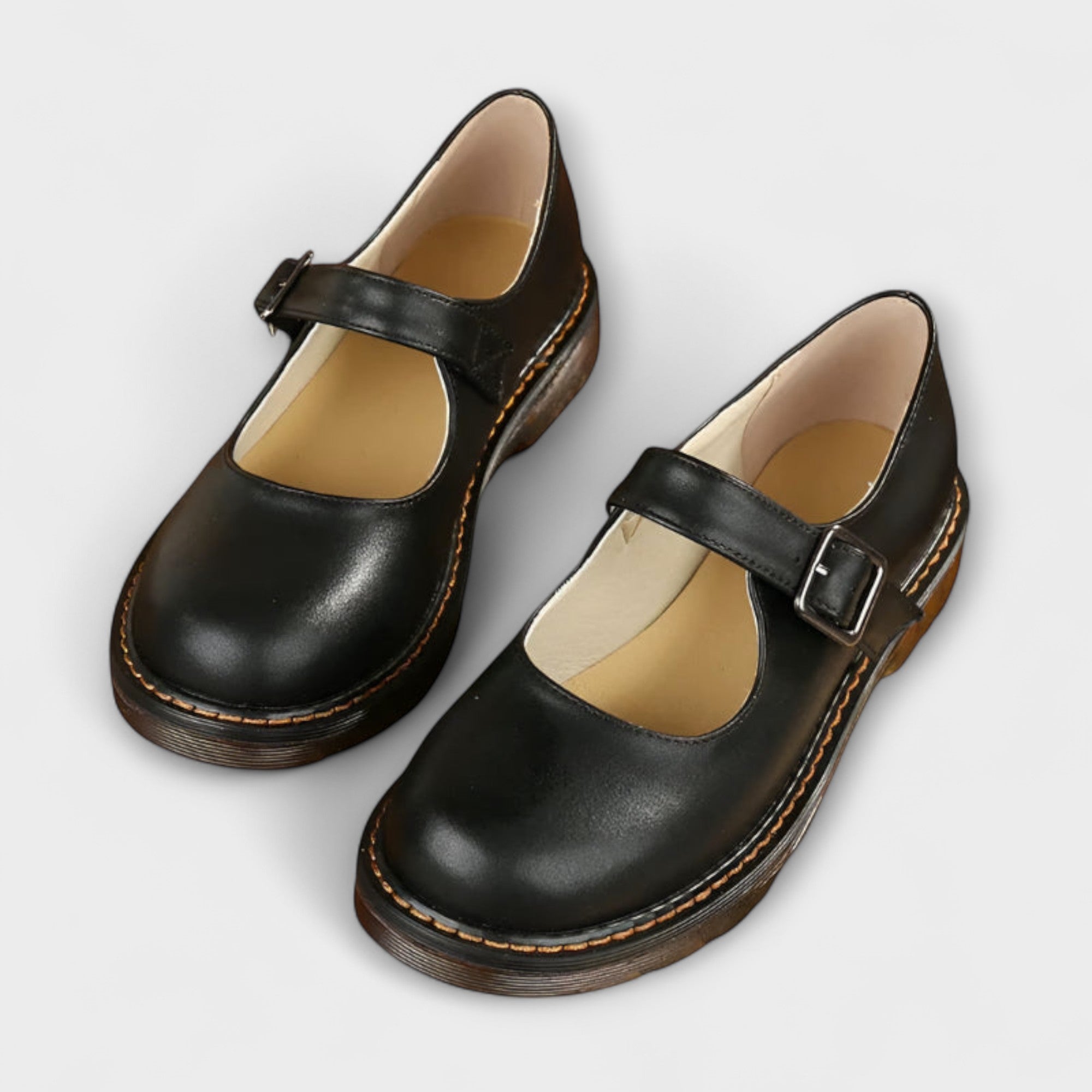 Dames Vintage Mary Jane Schoenen – Klassieke Leren Schoenen met Bandjes & Comfortzool