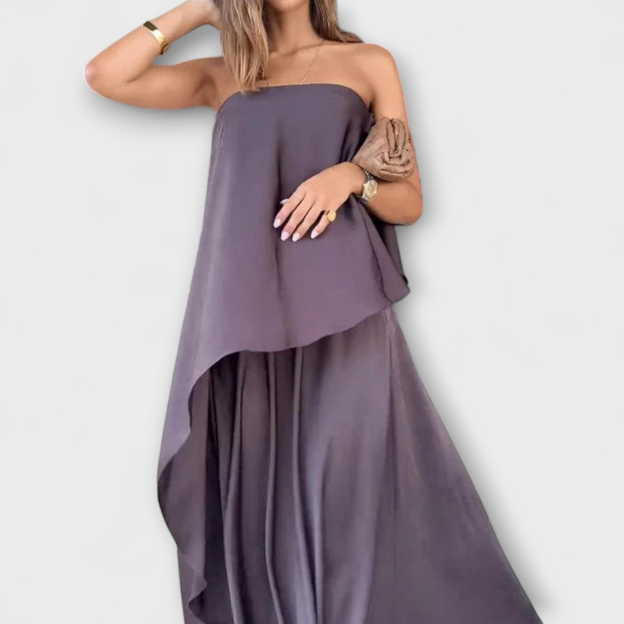 Ruby - Stijlvolle mouwloze bandeau-top en rok
