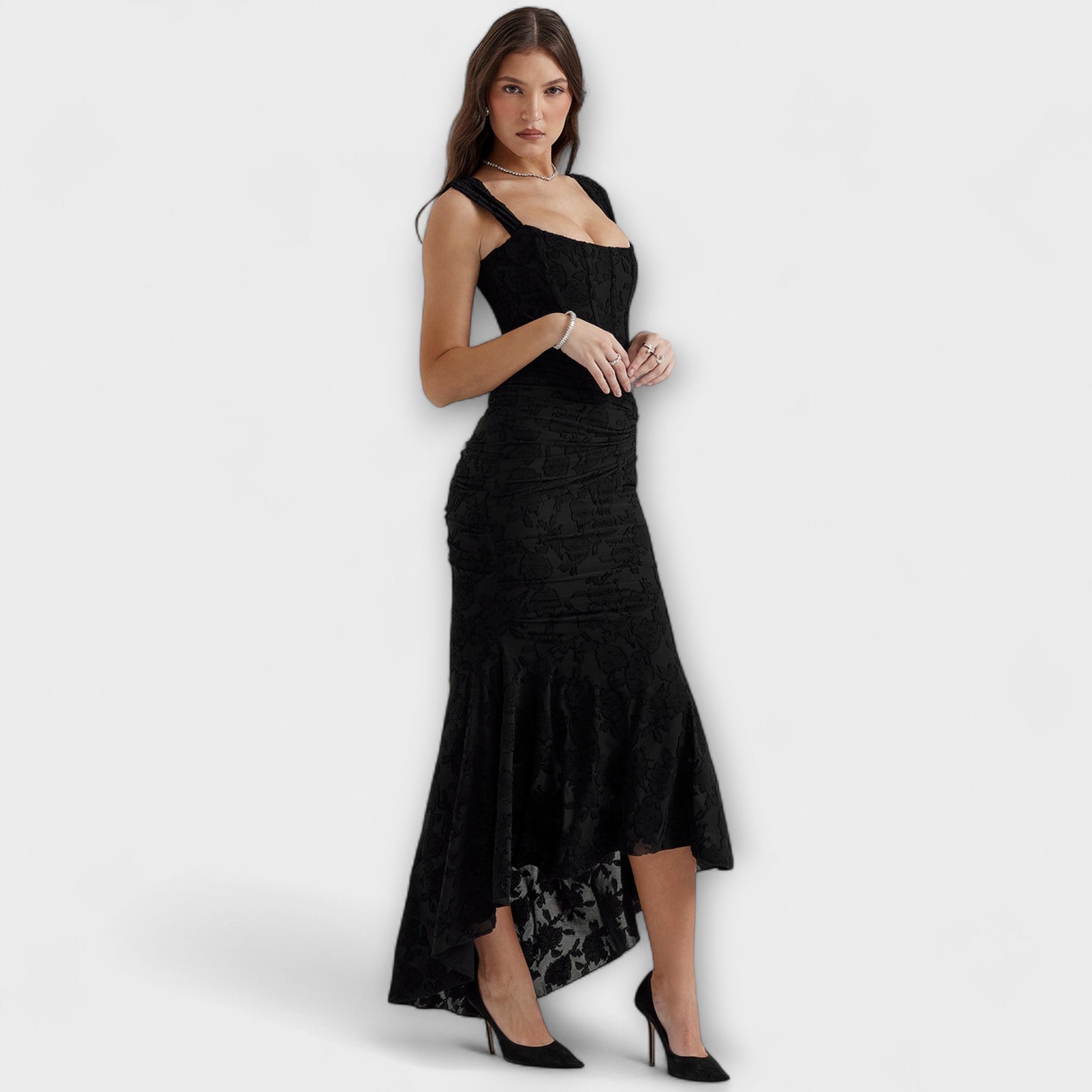 Renske - Lange jurk met elegante en verfijnde corset