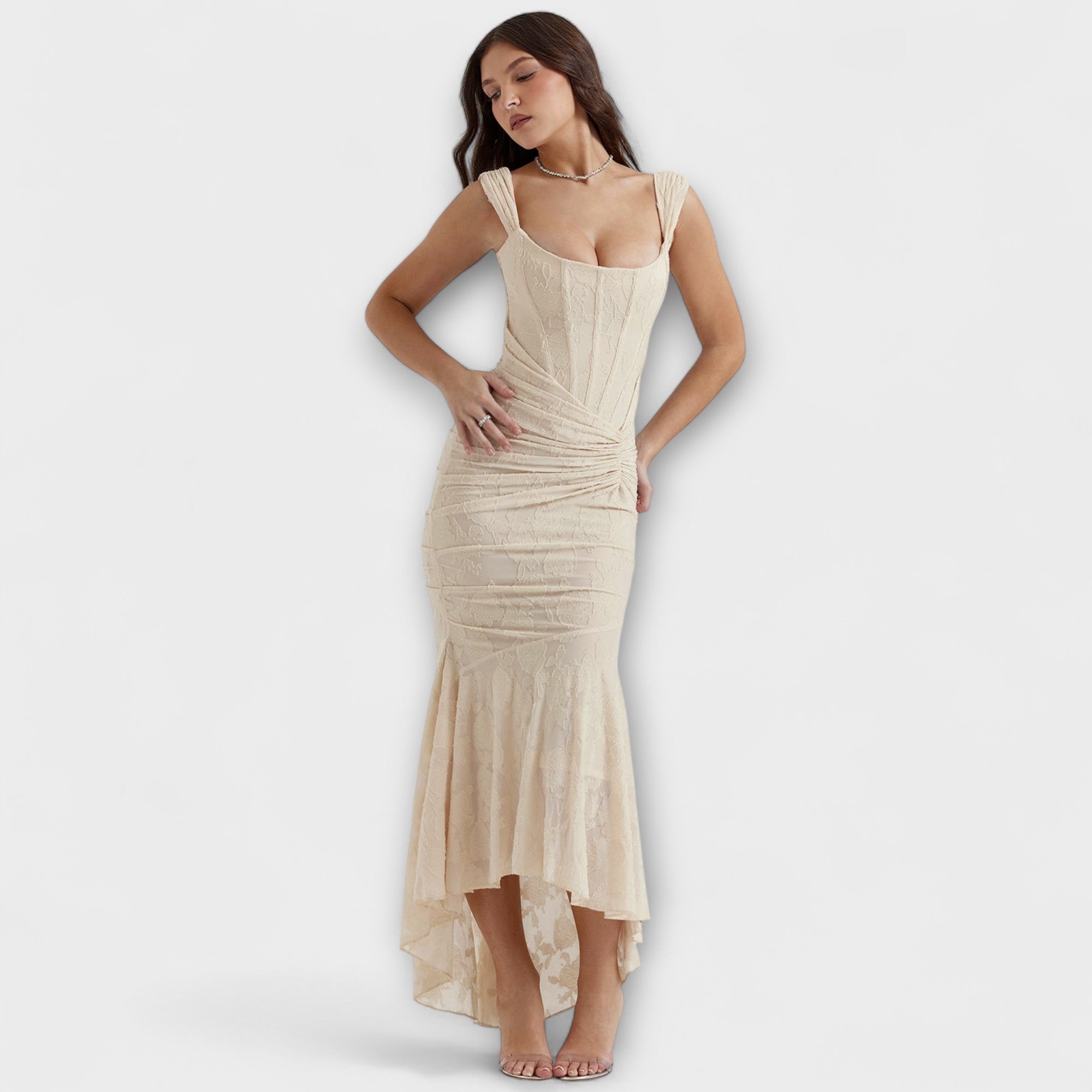 Renske - Lange jurk met elegante en verfijnde corset