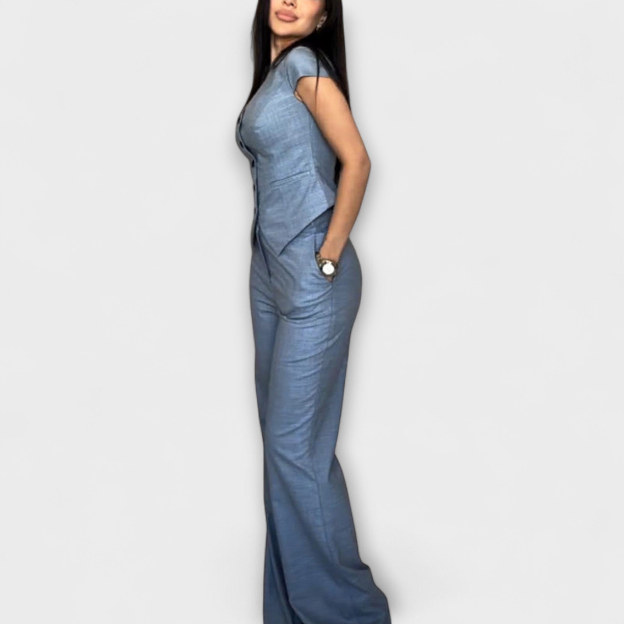 Ivy - Stijlvolle V-hals Top en Broek Set