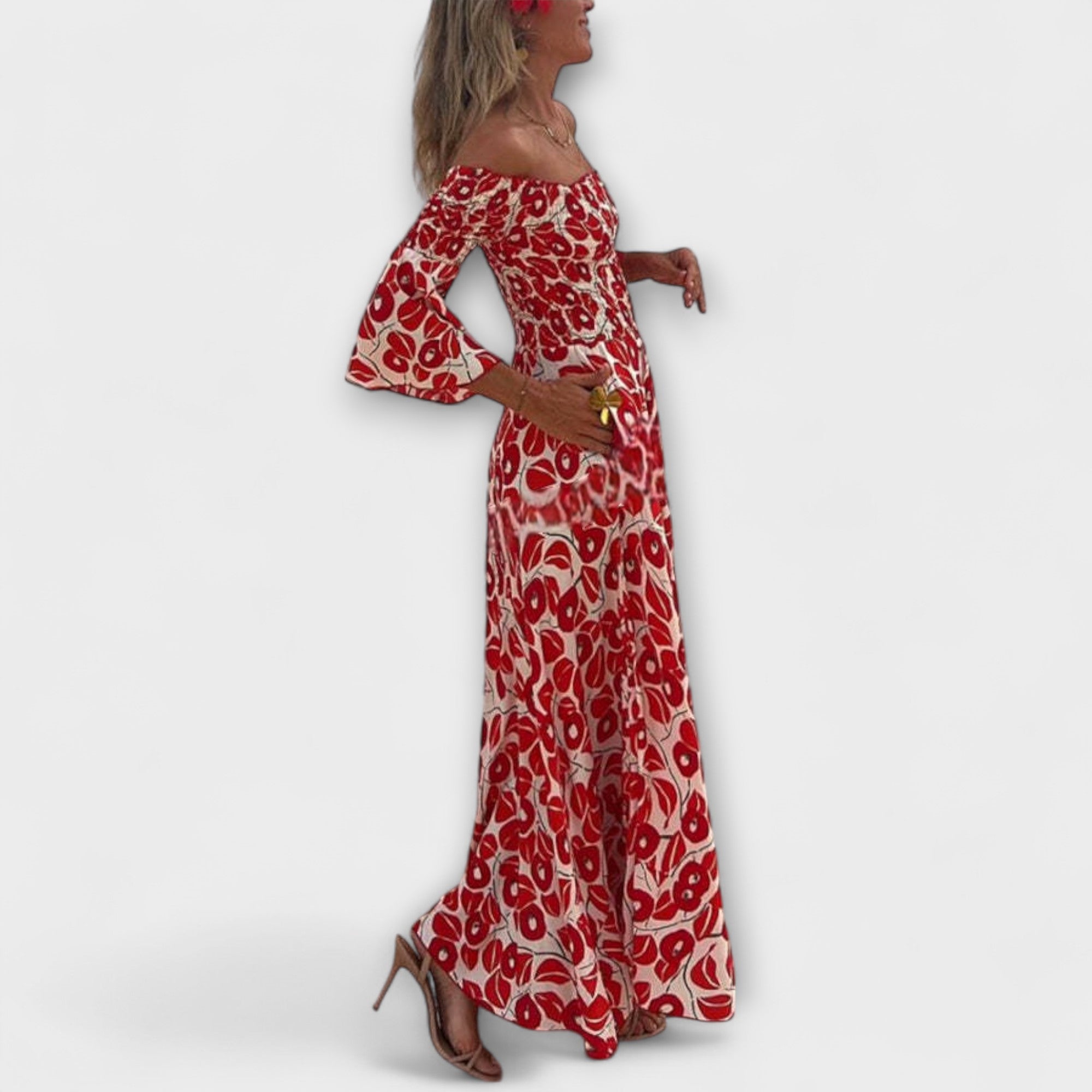 Sienna - Vakantiegeschikt off-shoulder Maxikleed
