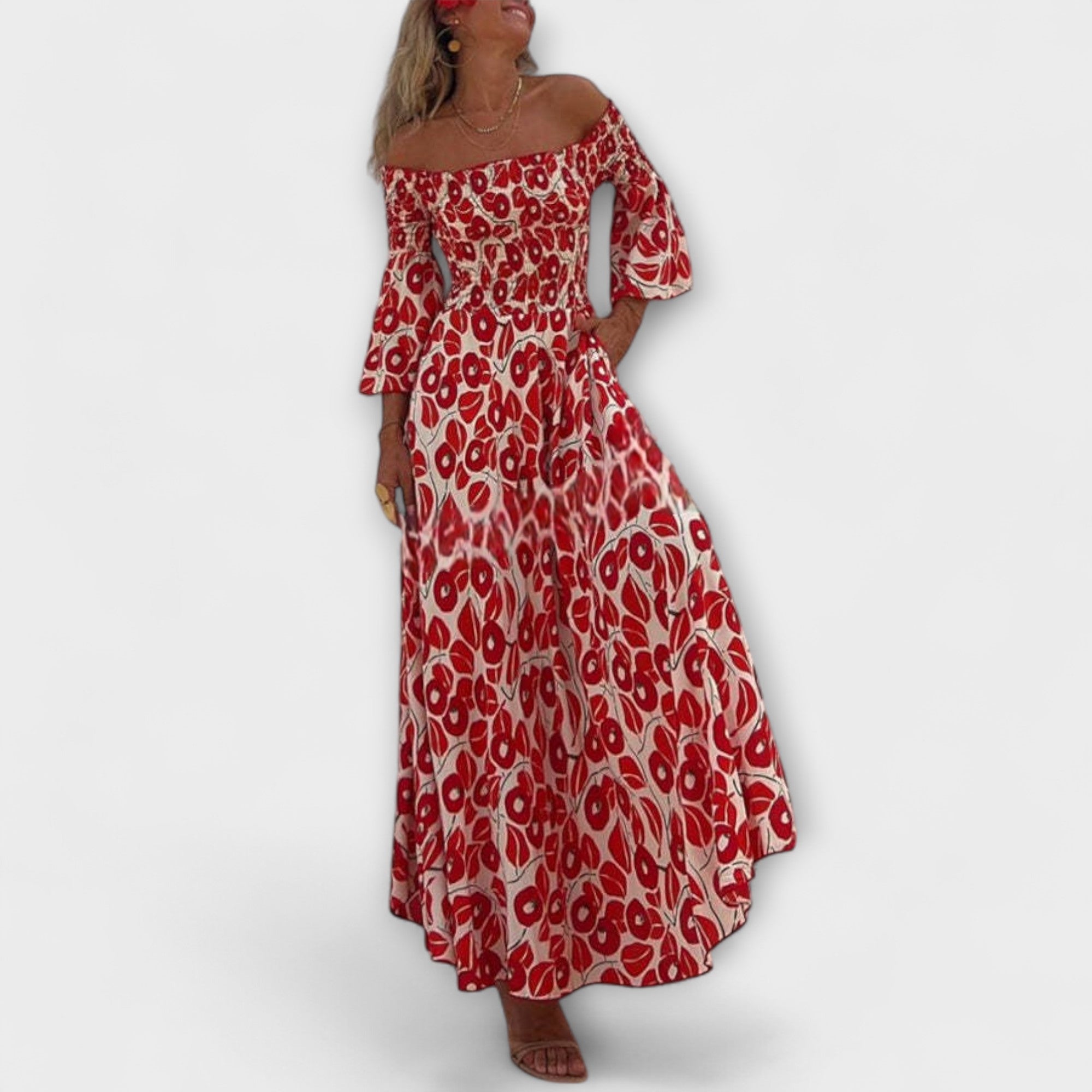 Sienna - Vakantiegeschikt off-shoulder Maxikleed