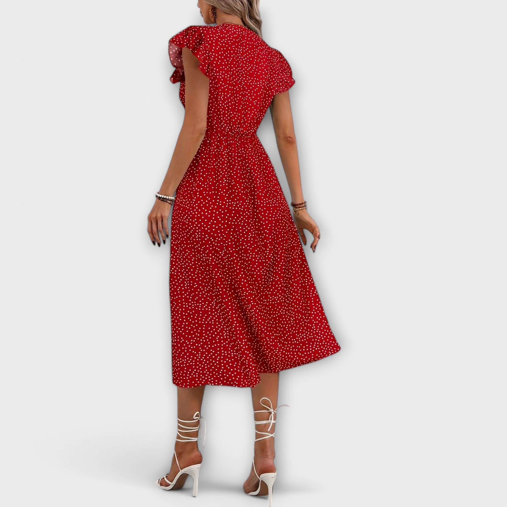 Chic Polka-Dot Midi-Jurk