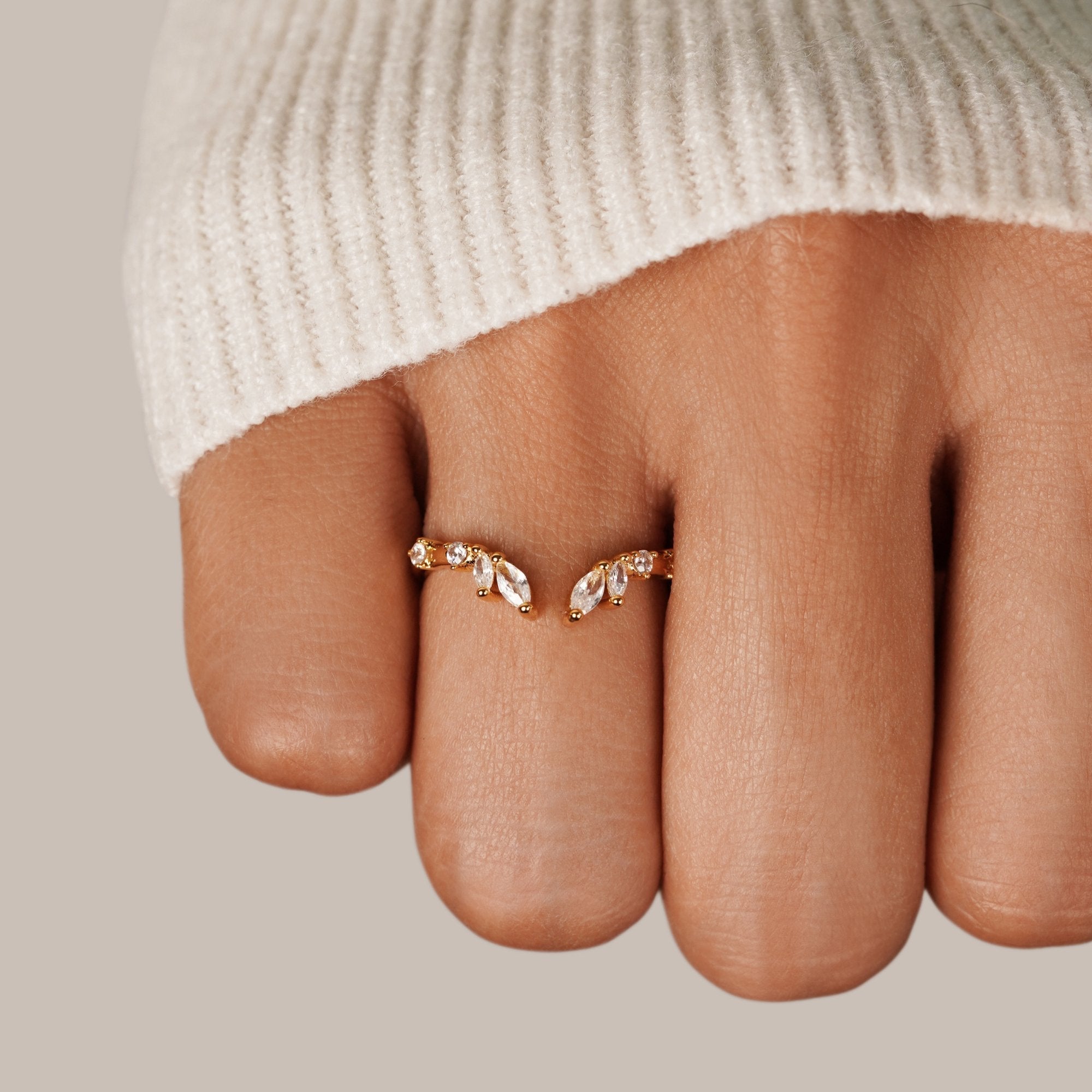 Vrede - Gouden Kristallen Ring