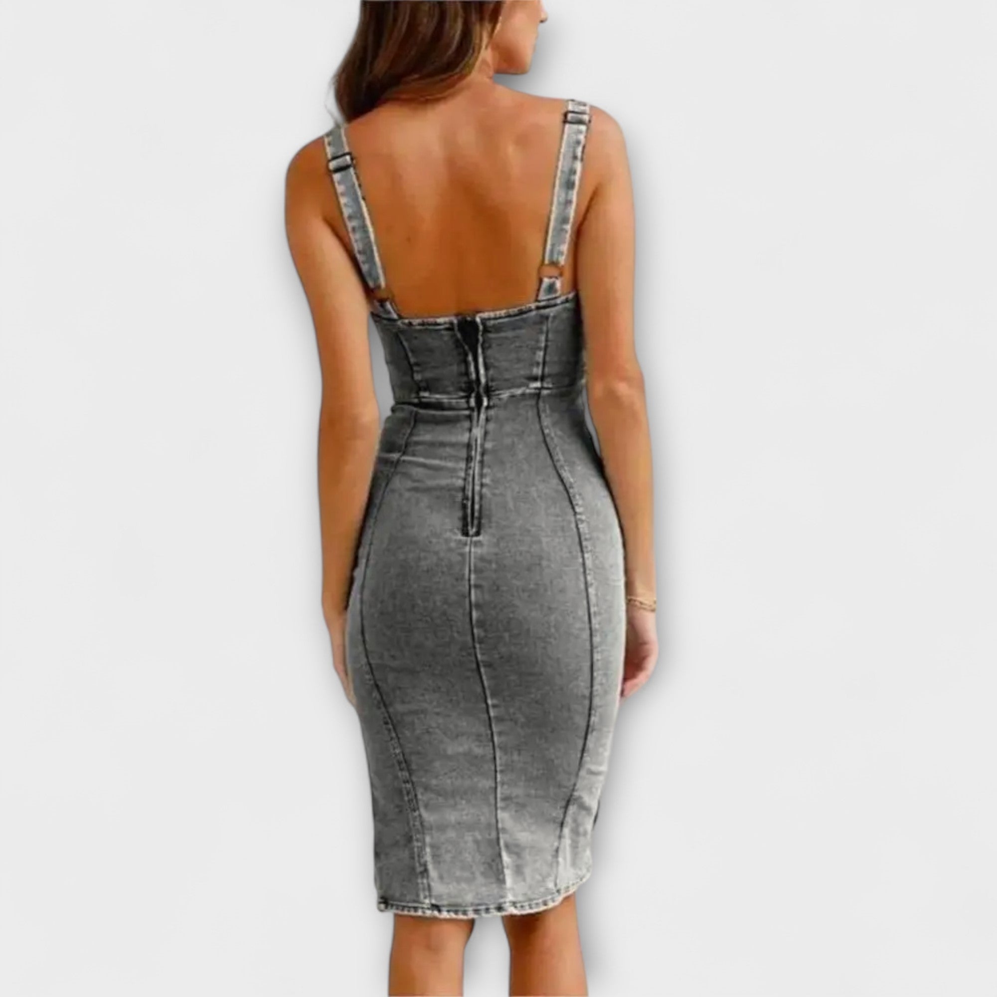 Anna - Denim-jurk met verstelbare bandjes