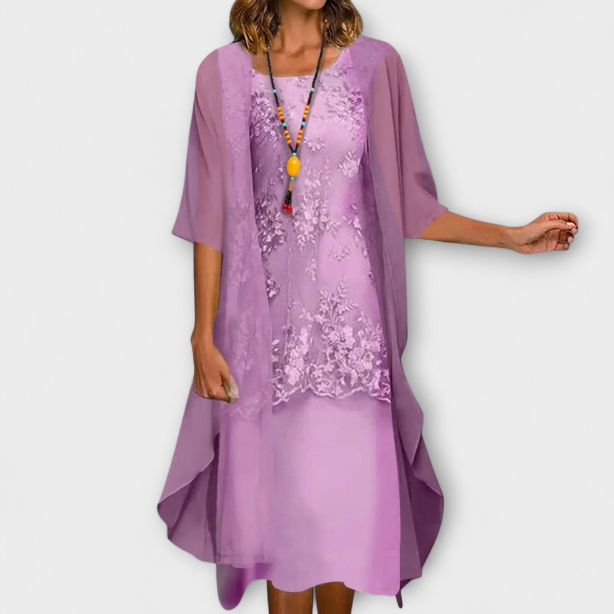 Danielle - Elegante tweedelige chiffon jurk