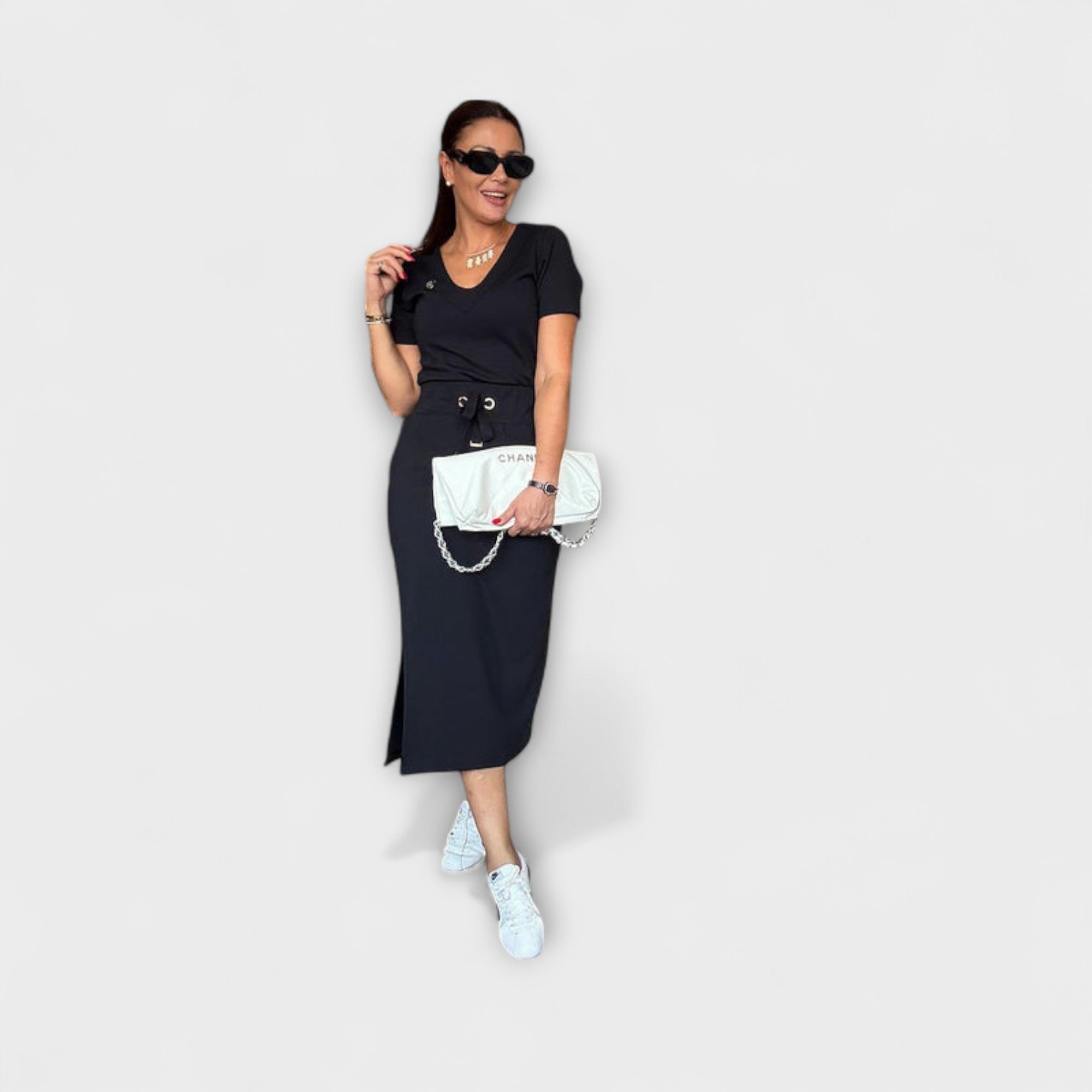 Danielle - Elegante V-hals Top met Rok
