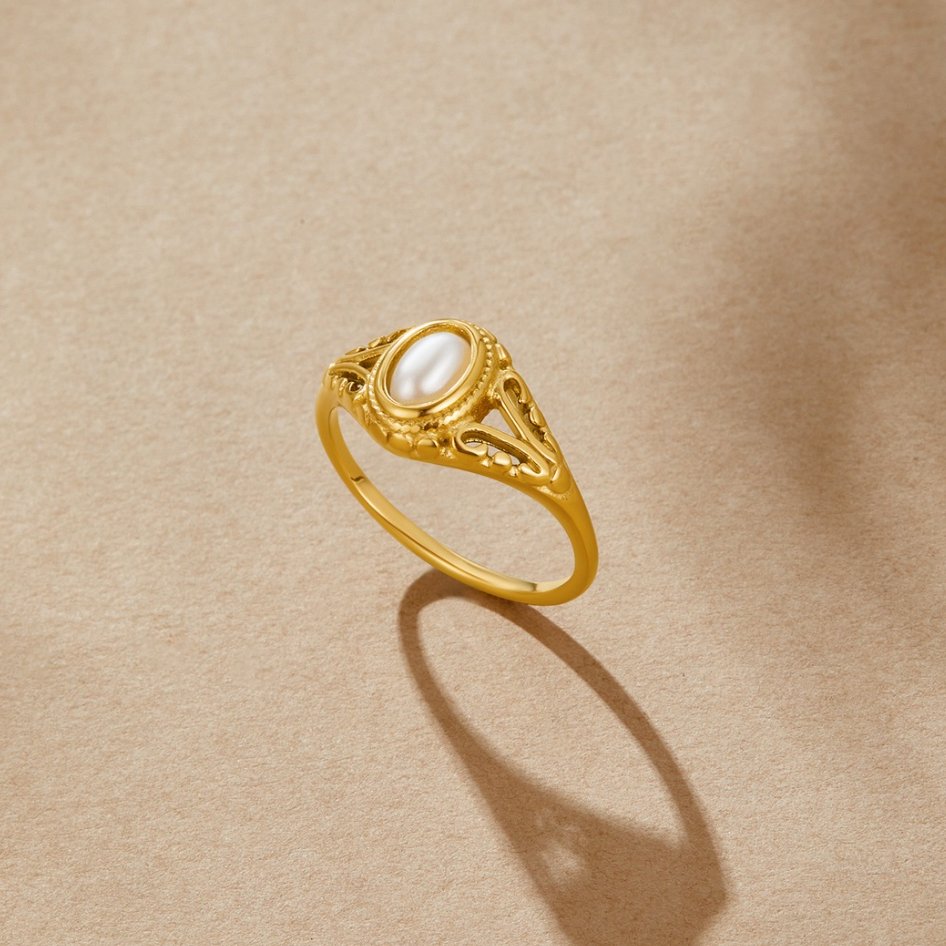 Vintage Royale Ring met Parel